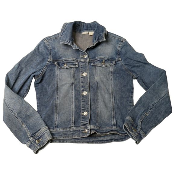Rubbish Jacket Juniors L Large Denim Long Sleeve Medium Wash Collared Buttons - Picture 4 of 6